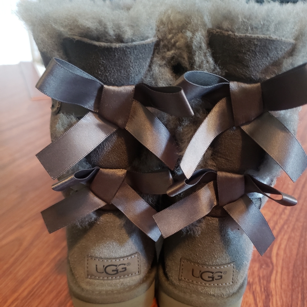 UGG grey Bailey Bow Boots